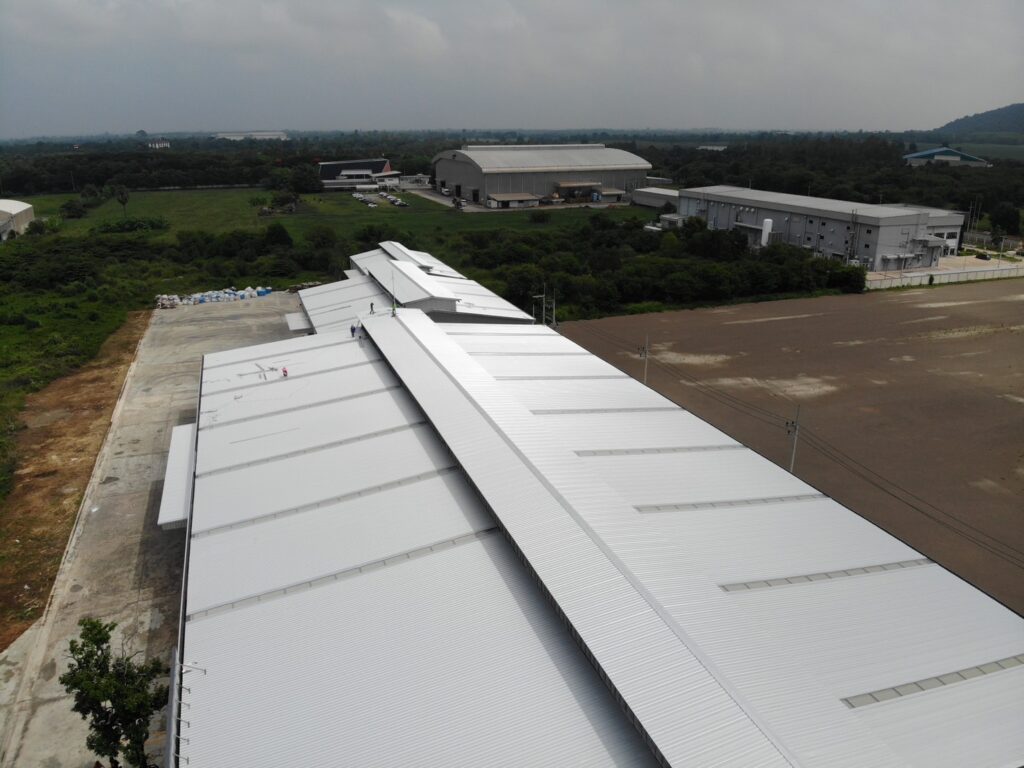 Completed industrial roof