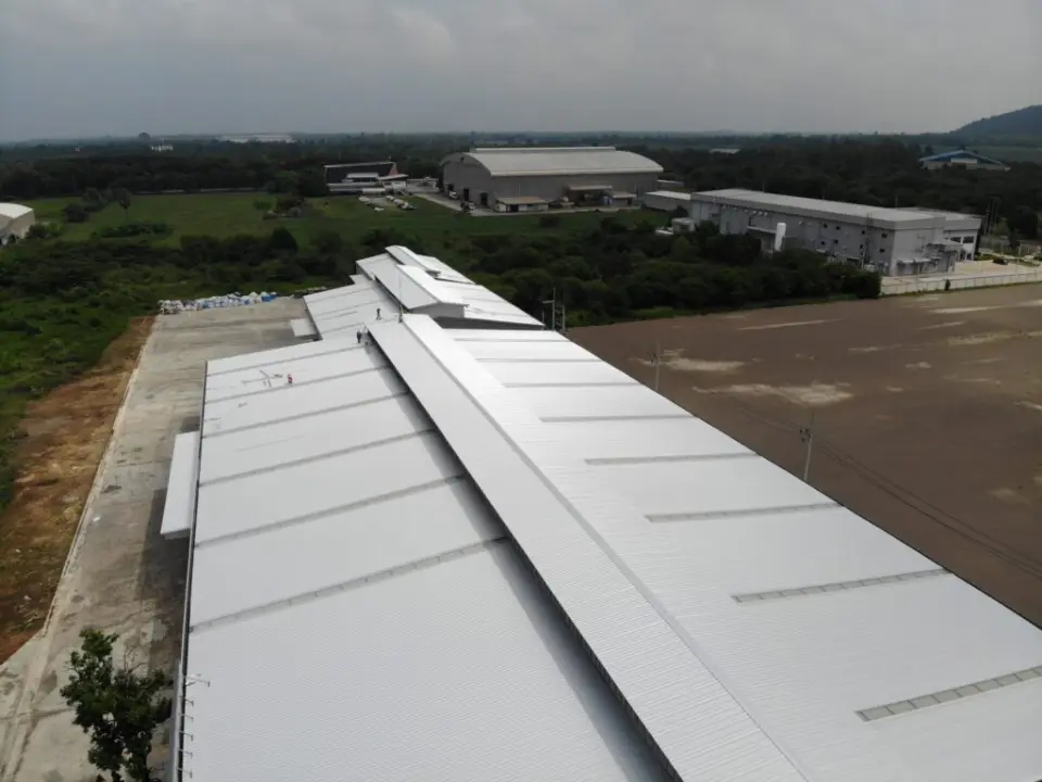 Completed industrial roof